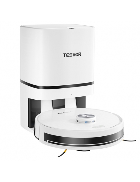 Tesvor S7 Pro AES Robot Aspirapolvere con Stazione di Svuotamento Automatico Funzione Mopping Aspirazione 6000Pa - Bianco Promozione Limitata