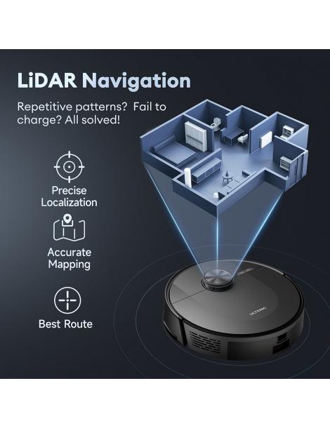 Ultenic D10 Robot Aspirapolvere 15min LiDAR Quick Map 4000Pa Suction 120min Carpet Auto-Boost - Nero Convenienza