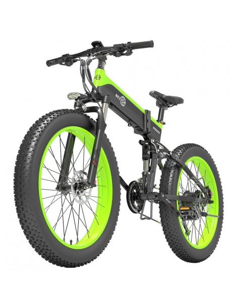BEZIOR X1500 26 pollici Pneumatico Grasso Bicicletta Elettrica Pieghevole 1500W Motore - Nero Verde Vendita Economica