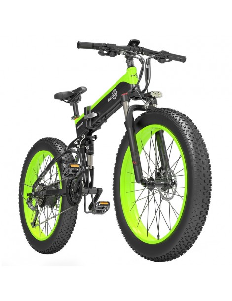 BEZIOR X1500 26 pollici Pneumatico Grasso Bicicletta Elettrica Pieghevole 1500W Motore - Nero Verde Vendita Economica