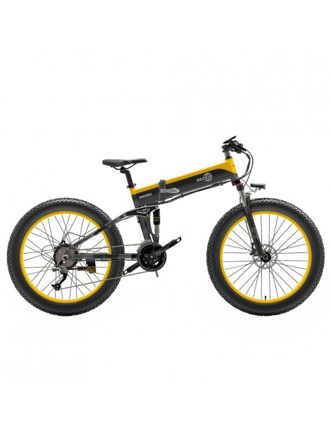 BEZIOR X1000 26 pollici Fat Tire Foldable Electric Bike 1000W Motore Panasonic 48V 12.8Ah Batteria - Nero Giallo I Più Venduti