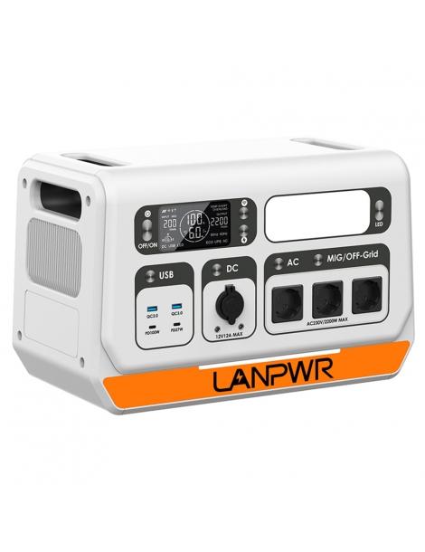 LANPWR 2200PRO Stazione di alimentazione portatile con inverter on-grid supporto 200W/400W/600W/800W - Spina UE Promozione