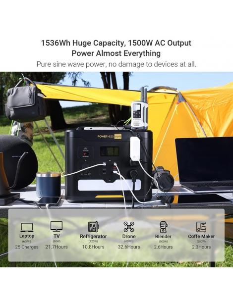 Powerness Hiker U1500 Centrale elettrica portatile generatore solare LiFePO4 da 1536Wh uscita CA da 1500W Negozi Online