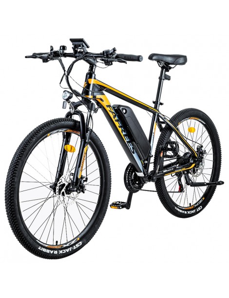 FAFREES Bici elettrica da 26 pollici 250 W con batteria agli ioni di litio da 36 V 10 Ah SHIMANO 21 velocità-Nero Saldi Di Fabbrica