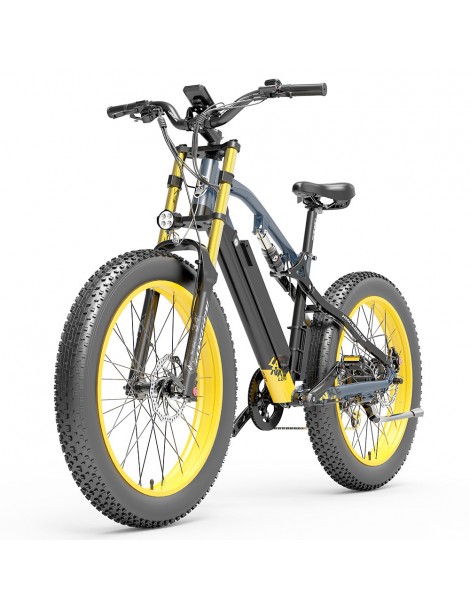 LANKELEISI RV700 16Ah 48V 1000W Bicicletta elettrica - Nero Giallo I Più Venduti