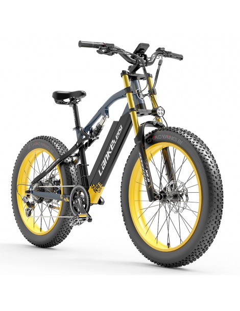 LANKELEISI RV700 16Ah 48V 1000W Bicicletta elettrica - Nero Giallo I Più Venduti