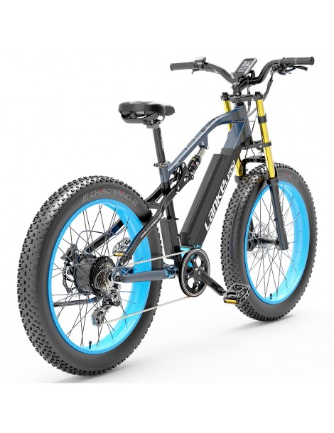 LANKELEISI RV700 16Ah 48V 1000W Bicicletta elettrica - Nero Blu Vendite Flash