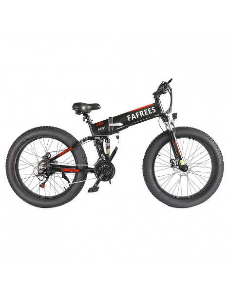 FAFREES FF91 26 Pollici Pneumatici Grassi Mountain Bike Elettrica Pieghevole Motore 1000W e Batteria 499Wh 10Ah - Nero Negozio