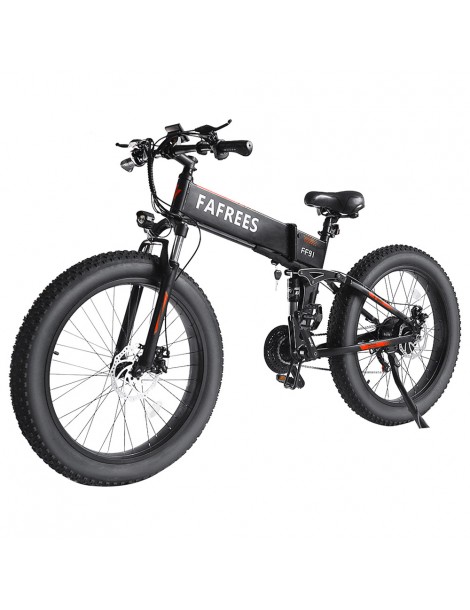 FAFREES FF91 26 Pollici Pneumatici Grassi Mountain Bike Elettrica Pieghevole Motore 1000W e Batteria 499Wh 10Ah - Nero Negozio