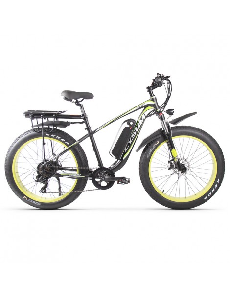 CYSUM M980 Pneumatici Grassi da 26 pollici Bicicletta Elettrica 1000W Motore Brushless 17Ah Batteria rimovibile - Nero Verde Nuova
