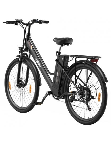 ONESPORT OT18-3 Bicicletta elettrica City pneumatici da 26*2.35 pollici motore da 250W batteria da 36V 14.4Ah - Nero Promozione
