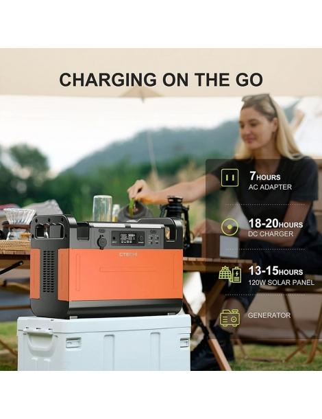 Ctechi GT1500 Stazione Di Alimentazione Portatile Da 1500W/1210Wh Batteria Lifepo4 Onda Sinusoidale Pura Cyber Monday