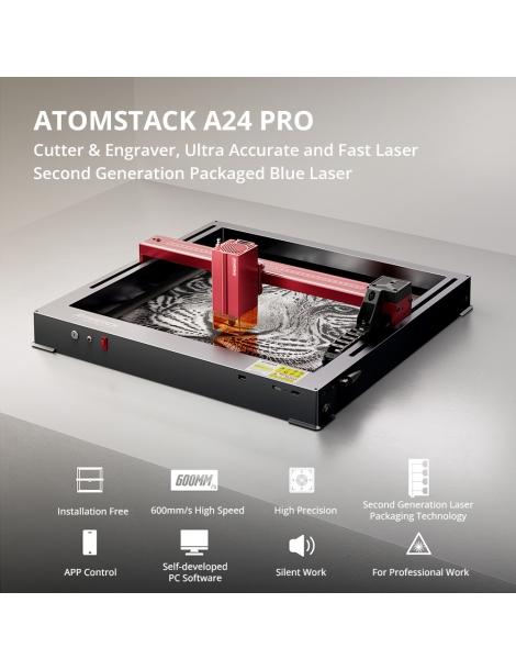 ATOMSTACK A24 PRO 24W Taglierina per incisione laser fuoco fisso precisione di incisione 0 02 mm Affare Del Giorno