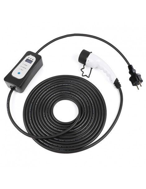 ANDAIIC EV Charger Electric Car Portable Charger Type 2 IEC 62196 Mode 2 8A/10A/13A/16A Current Adjustable 10m Cable Presa