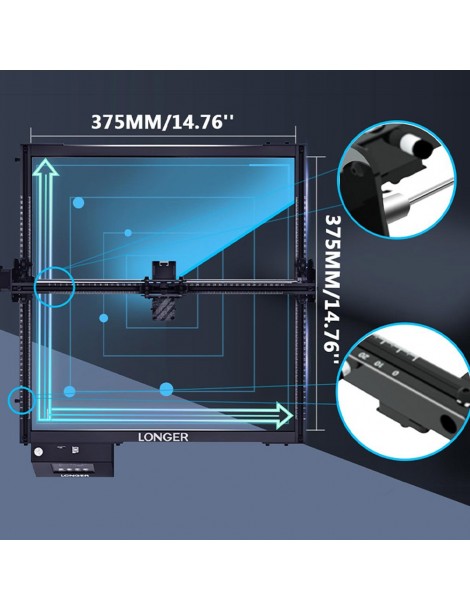 LONGER RAY5 20W Incisore laser spot laser 0 08*0 1 mm touchscreen a colori chipset 32 bit connessione APP 375*375 mm Liquidazione
