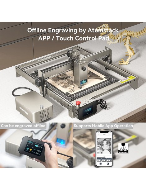 ATOMSTACK S20 Pro 20W Taglierina incisore laser con kit di assistenza pneumatica senza messa a fuoco laser a diodi quad-core Enormi risparmi