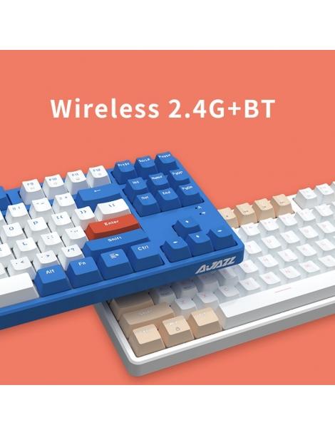 Ajazz AK871 interruttore blu 87 tasti tastiera meccanica dual-mode senza fili Vendita Economica
