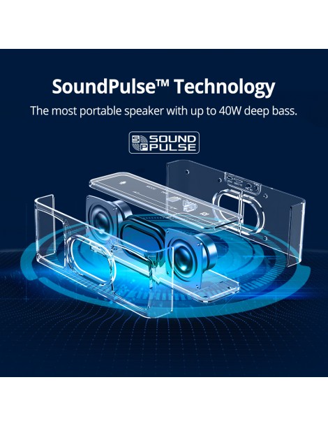 Tronsmart Element Mega SoundPulse™ Altoparlante Bluetooth 5.0 con uscita fino a 40W suono digitale 3D controllo touch - Nero Acquista Ora