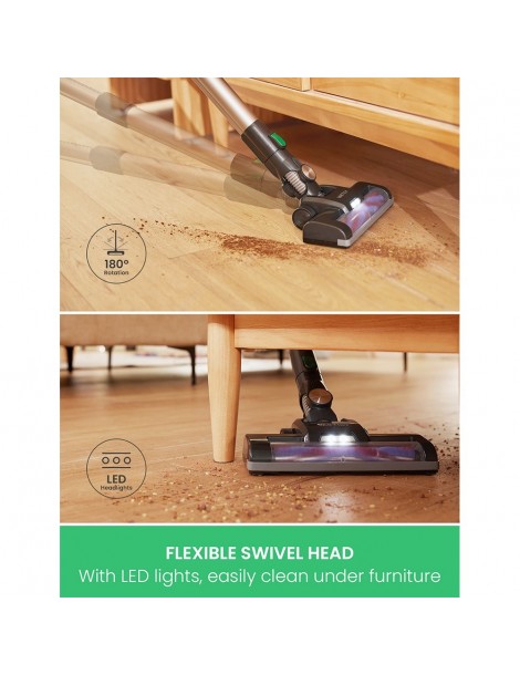 Vactidy V8 Handheld Cordless Vacuum Cleaner 20KPa Suction LED Electric Brush Head Detachable Battery 35min Runtime Affare Del Giorno