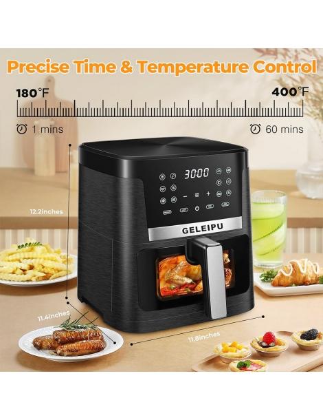 GELEIPU DL27 Friggitrice ad aria da 7 5 quarti potenza 1700W finestra di visualizzazione funzioni 12 in 1 Vendite Flash