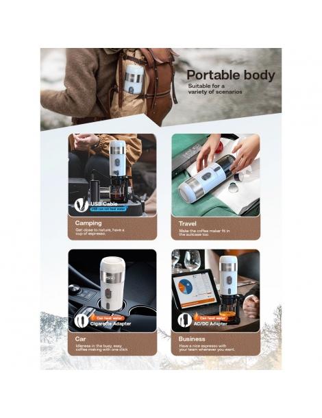 HiBREW H4A 80W Macchina da caffè portatile per auto con supporto - Bianco Grande vendita