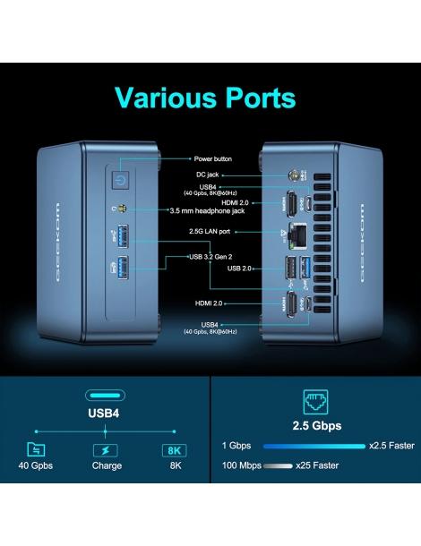 GEEKOM IT12 Mini PC Intel i5-12450H 8 core fino a 4 40 GHz 16 GB di RAM 512 GB SSD 2*USB 4 2*HDMI 2.0 Offerta Pasqua