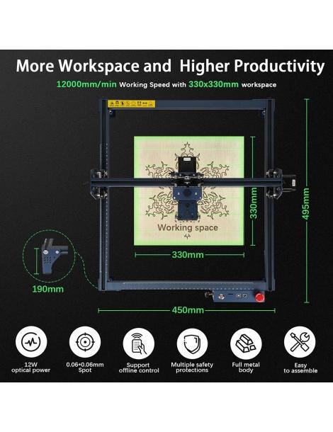 DIMIFUN DM6 B12 12W Macchina per incisione laser protezione degli occhi precisione 0 01 mm spot 0 06 mm Offerte esclusive