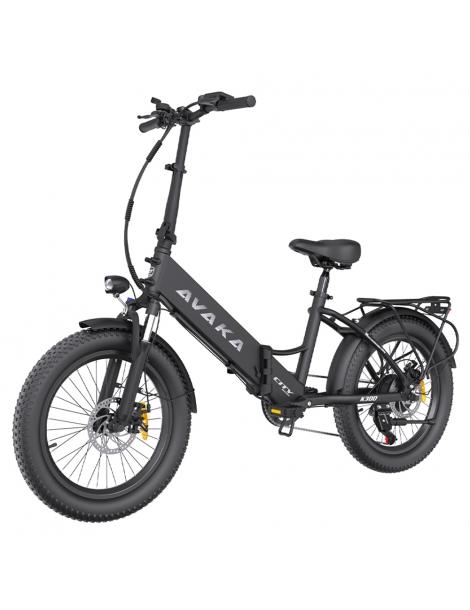 AVAKA K300 Bicicletta elettrica pieghevole motore 350W batteria 36V 16Ah pneumatici 20*3.0 pollici 31km/h 100km - Nero Ultimi due giorni