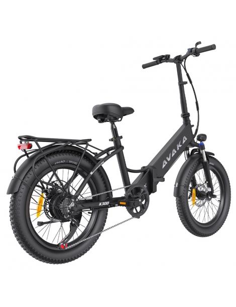 AVAKA K300 Bicicletta elettrica pieghevole motore 350W batteria 36V 16Ah pneumatici 20*3.0 pollici 31km/h 100km - Nero Ultimi due giorni