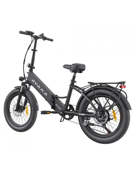 AVAKA K300 Bicicletta elettrica pieghevole motore 350W batteria 36V 16Ah pneumatici 20*3.0 pollici 31km/h 100km - Nero Ultimi due giorni