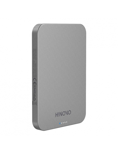 HINOVO MB1-5000 5000mAh Power Bank Wireless Magnetico in Metallo Batteria Mag-Safe per iPhone 14/13/12 Duty-free
