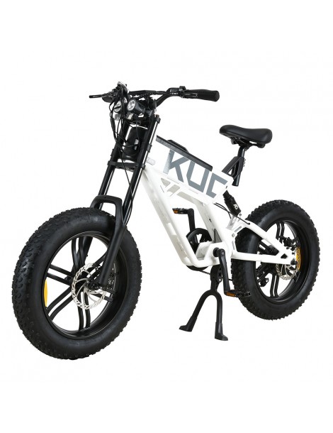 KUGOO T01 20*4.0 Pollici Pneumatici Bicicletta elettrica Motore 48V 500W Batteria 13Ah Velocità Massima 38km/h - Bianco Italia