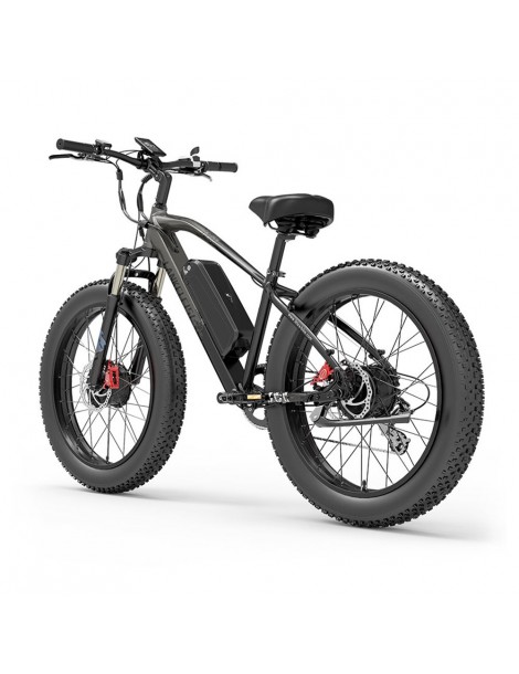 LANKELEISI MG740 PLUS 26*4.0'' Pneumatici Bici Elettrica 1000W*2 Doppio Motore 48V 17.5Ah Batteria - Grigio Nuovo