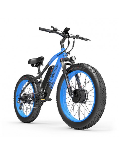 LANKELEISI MG740 PLUS 26*4.0'' Pneumatici Bici Elettrica 1000W*2 Doppio Motore 48V 17.5Ah Batteria - Blu Qualità