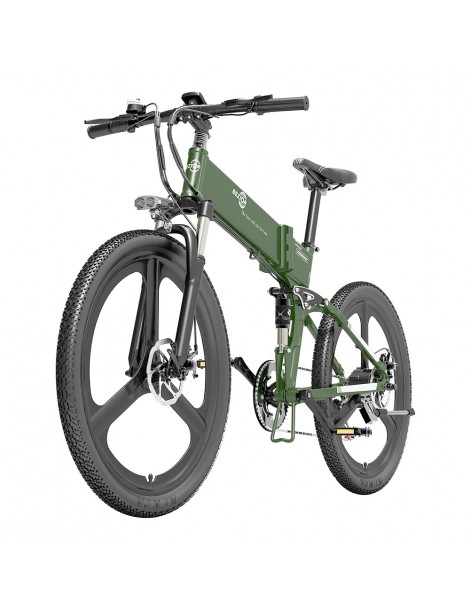 BEZIOR X500 PRO Mountain Bike Elettrica Pieghevole Pneumatico 26*1.95 Pollici Motore 500W Batteria 10.4Ah - Verde Militare Shopping Online