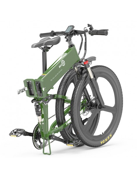 BEZIOR X500 PRO Mountain Bike Elettrica Pieghevole Pneumatico 26*1.95 Pollici Motore 500W Batteria 10.4Ah - Verde Militare Shopping Online
