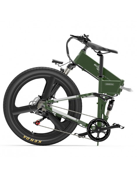 BEZIOR X500 PRO Mountain Bike Elettrica Pieghevole Pneumatico 26*1.95 Pollici Motore 500W Batteria 10.4Ah - Verde Militare Shopping Online