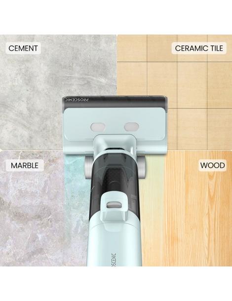 Proscenic WashVac F20 Aspirapolvere a secco senza filo autopulente aspirazione 15KPa - Blu Presa