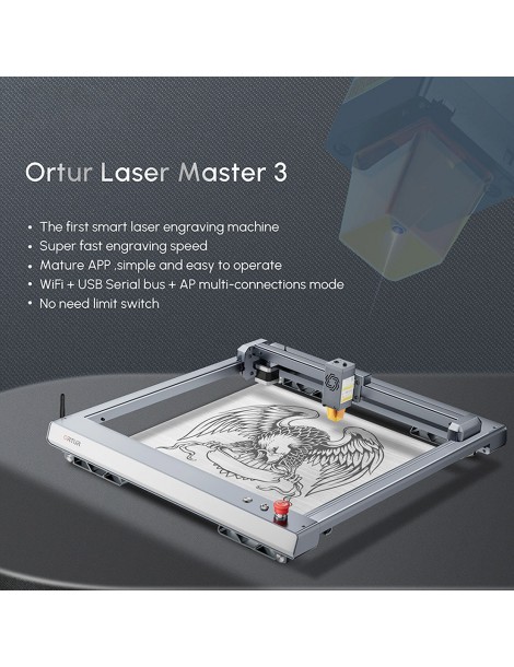 ORTUR Laser Master 3 Incisore laser 10W con Modulo Laser LU2-10A Arresto di Emergenza 20.000mm/min 400mmx400mm Offerta Giorno del Papà