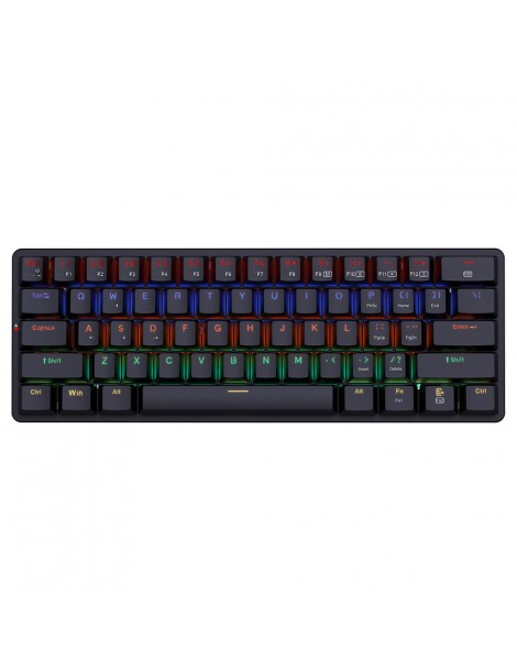 K615-R Elise Tastiera meccanica cablata Rabinbow retroilluminata a LED interruttore blu ultrasottile a 61 tasti - Nero Offerta San Valentino