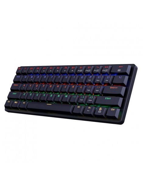 K615-R Elise Tastiera meccanica cablata Rabinbow retroilluminata a LED interruttore blu ultrasottile a 61 tasti - Nero Offerta San Valentino