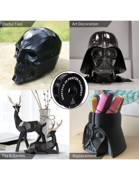 Geeetech Filamento ABS per stampante 3D precisione dimensionale 1 75 mm /- 0 03 mm Bobina da 1 kg (2 2 libbre) - nero Latest fashion