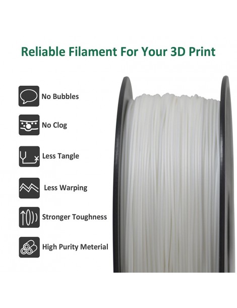 Geeetech Filamento ABS per stampante 3D precisione dimensionale 1 75 mm /- 0 03 mm Bobina da 1 kg (2 2 libbre) - Bianco Online Outlet