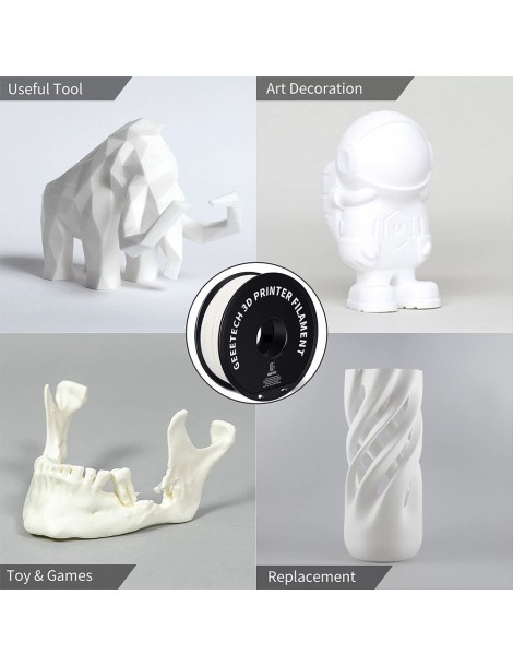 Geeetech Filamento ABS per stampante 3D precisione dimensionale 1 75 mm /- 0 03 mm Bobina da 1 kg (2 2 libbre) - Bianco Online Outlet