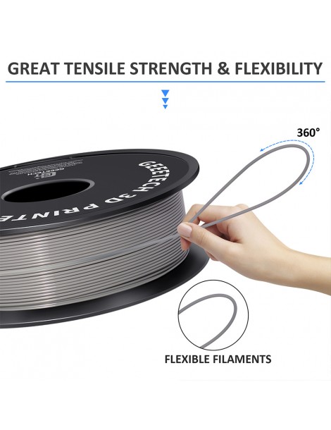Filamento PLA Geeetech per stampante 3D precisione dimensionale 1 75 mm /- 0 03 mm Rocchetto da 1 kg (2 2 libbre) - Grigio Offerta temporanea