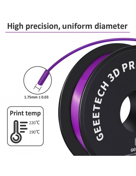 Filamento PLA Geeetech per stampante 3D precisione dimensionale 1 75 mm /- 0 03 mm Bobina da 1 kg (2 2 libbre) - Viola Offerte esclusive