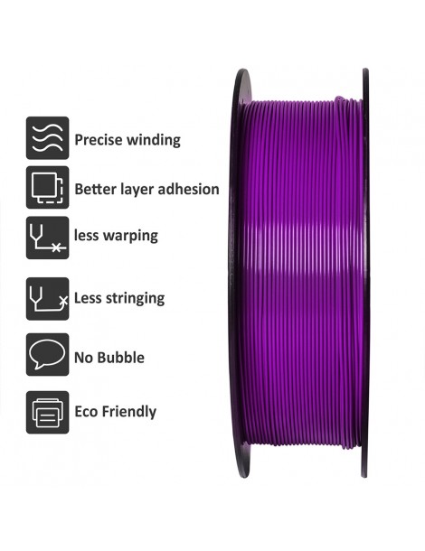 Filamento PLA Geeetech per stampante 3D precisione dimensionale 1 75 mm /- 0 03 mm Bobina da 1 kg (2 2 libbre) - Viola Offerte esclusive