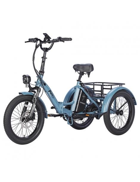 FAFREES F20 Mate Triciclo elettrico motore brushless 500W batteria 48V/18.2Ah pneumatici grassi 20*3.0 pollici - Blu Solo un giorno rimasto