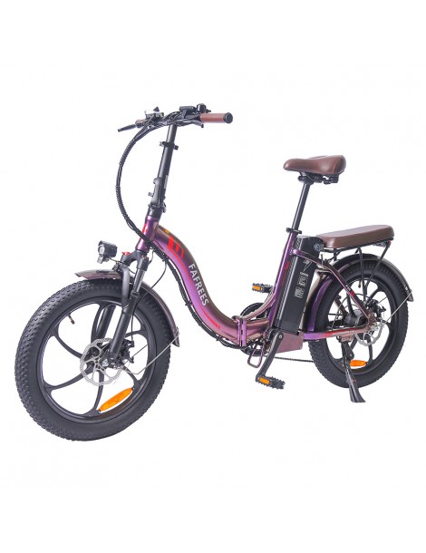 FAFREES F20 Pro 20 pollici Pneumatici Bicicletta Elettrica Pendolare Pieghevole 36V 18Ah Batteria al Litio 250W - Viola In vendita