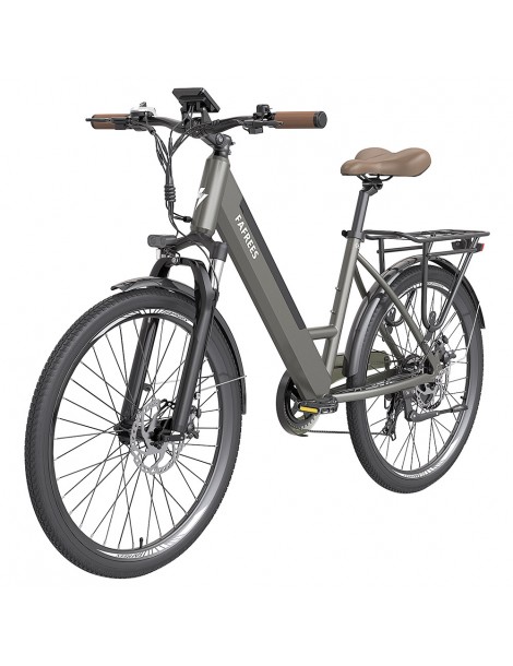 FAFREES F26 Pro 26'' E-Bike da città passo-passo 25 Km/h Motore 250W 36V 10Ah Batteria incorporata rimovibile-Grigio Sconti questo mese